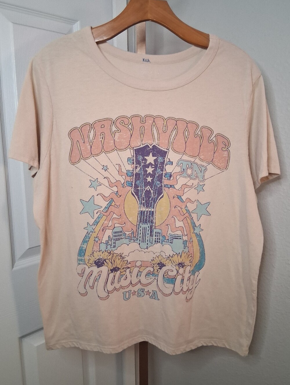 Zoe + Liv Peach Nashville Music City Graphic Tee